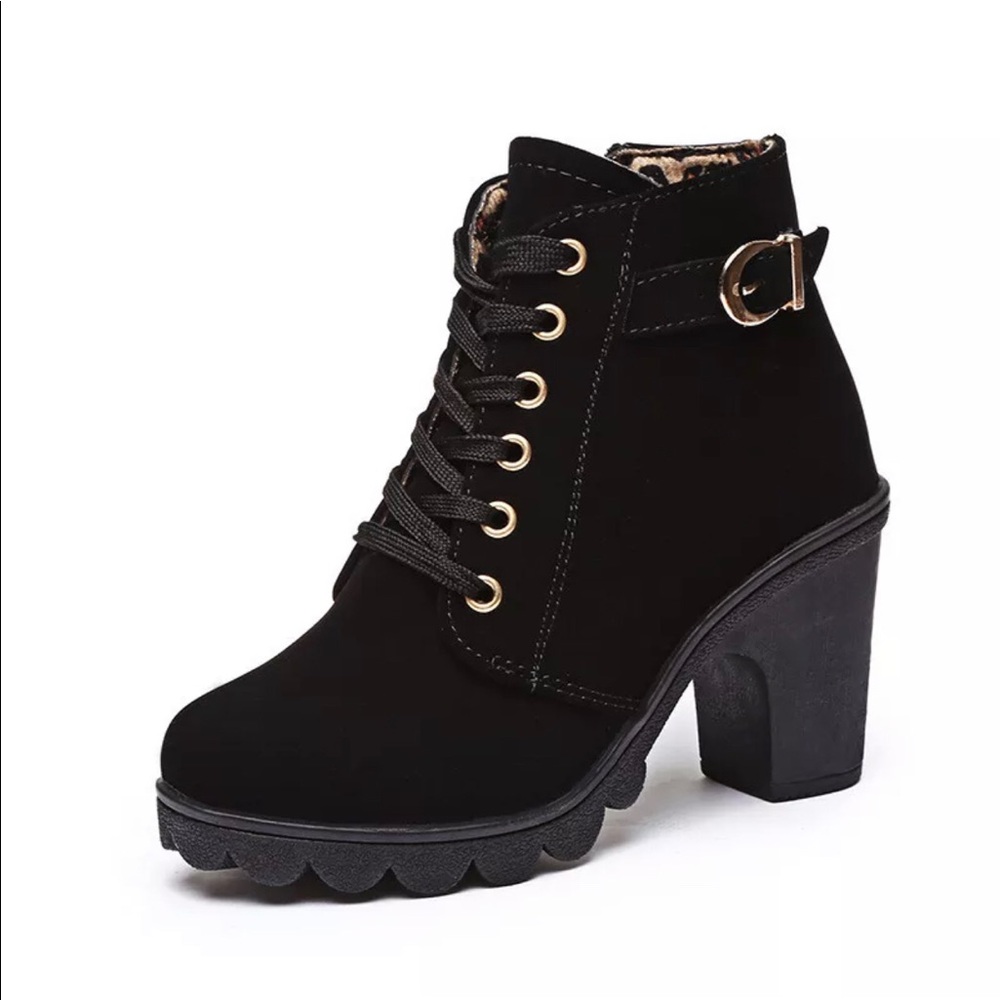 High heel platform ankle boots size 9